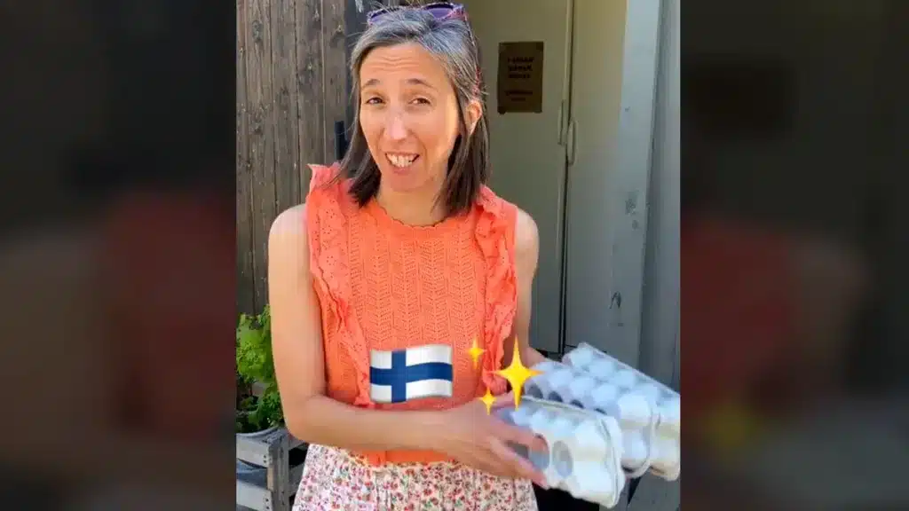 La española comprando huevos en Finlandia.