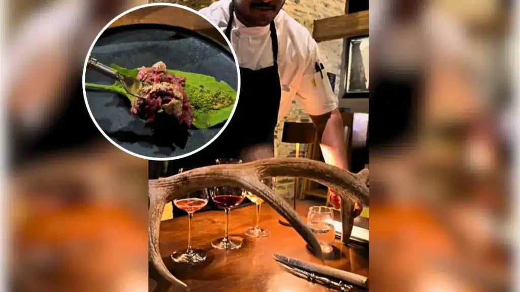 Convierten una cuerna de ciervo en uno de los platos de caza más exquisitos.