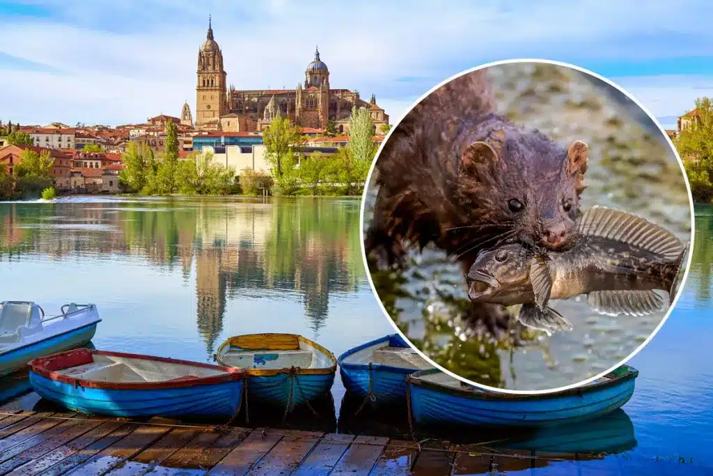 Zona del río tormes donde ha sido grabado el visón.